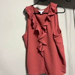 Lauren Conrad terracotta rust blouse tank top